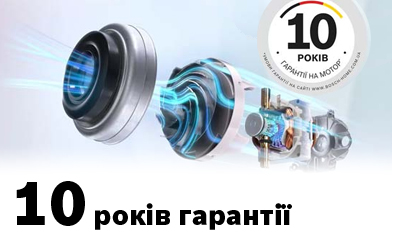 10 років гарантії на мотори пилососів Bosch