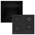 Духова шафа з функцією додавання пари SIEMENS HU736AEA0T + Варильна поверхня газова SIEMENS EN6B6NP40R (комплект)