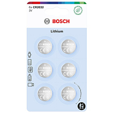 Батарейки літієві Bosch coin CR2032 220 mAh 6 шт. (CR2032B6/00)