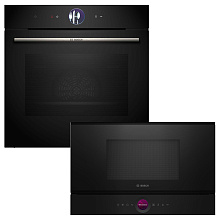 Духова шафа вбудовувана BOSCH HBG7361B1 + Мікрохвильова піч вбудовувана BOSCH BFR7221B1 (комплект)
