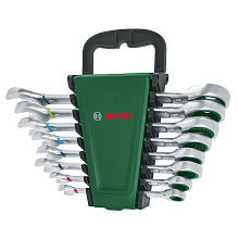 Набір ключів комбінованих з тріскачкою Bosch 8-19 мм, 8 шт (1600A027PS)
