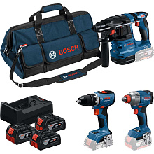 Набір акумуляторних інструментів BOSCH Professional з 3 акб і з/п (0615A50093)