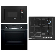 Духова шафа BOSCH HBJ558YB3Q + Варильна поверхня газова BOSCH PNP6B6O92R + Мікрохвильова піч BOSCH BFL623MC3 (комплект)