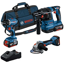 Набір акумуляторних інструментів BOSCH Professional з 3 акб і з/п (0615A5007L)
