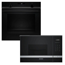 Духова шафа з функцією додавання пари SIEMENS HU736AEG0T + Мікрохвильова піч SIEMENS BE555LMS0 (комплект)