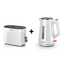 Тостер BOSCH TAT2M121 + Чайник BOSCH TWK1M121 (комплект)