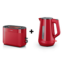 Тостер BOSCH TAT2M124 + Чайник BOSCH TWK1M124 (комплект)