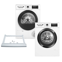 Пральна машина BOSCH WAN28280UA + Сушильна машина BOSCH WTH85206UA + З'єднувальна планка BOSCH WTZ20410 (комплект)