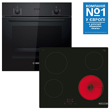 Духова шафа BOSCH HBF512BB1T + Варильна поверхня електрична BOSCH PKE611BA2E (комплект)