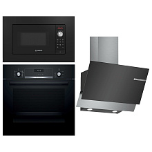 Духова шафа BOSCH HBJ558YB3Q + Мікрохвильова піч BOSCH BFL623MC3 + Витяжка BOSCH DWK66AJ60T (комплект)