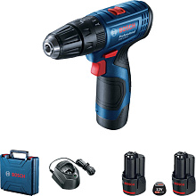 Акумуляторний ударний дриль-шурупокрут Bosch GSB 120-Li Professional в кейсі з 2 акб GBA 12V 2.0 Ah та з/п GAL 1210 CV (06019G8100)