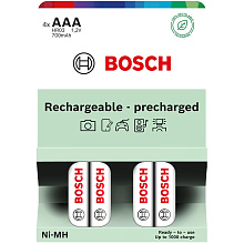 Батарейки акумуляторні Bosch NiMh AAA (HR03) 700 mAh 4 шт. (HR03B4P700/00)