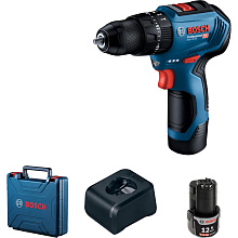 Безщітковий акумуляторний ударний шурупокрут Bosch GSB 12V-30 Professional у кейсі з 2 акб GBA 12V 2Ah та з/п GAL 12V-40 (06019G9100)