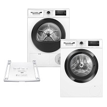 Пральна машина BOSCH WAN28280UA + Сушильна машина BOSCH WTH85206UA + З'єднувальна планка BOSCH WTZ11400 (комплект)