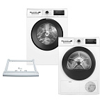 Пральна машина BOSCH WAN28281UA + Сушильна машина BOSCH WTH85206UA + З'єднувальна планка BOSCH WTZ20410 (комплект)
