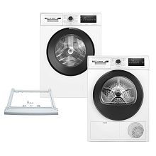 Пральна машина BOSCH WAN28281UA + Сушильна машина BOSCH WTH85206UA + З'єднувальна планка BOSCH WTZ20410 (комплект)